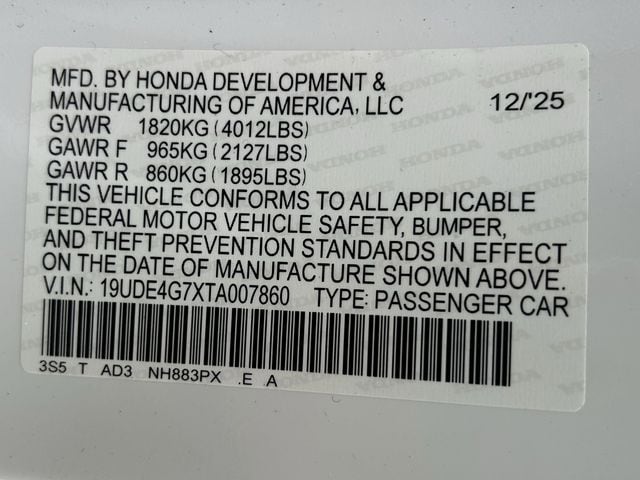 Used 2026 Platinum White Pearl Acura A-Spec Tech Package image 45