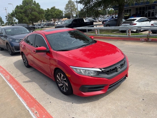 Certified 2016 Honda Civic EX with VIN 2HGFC2F7XGH567213 for sale in Arlington, TX