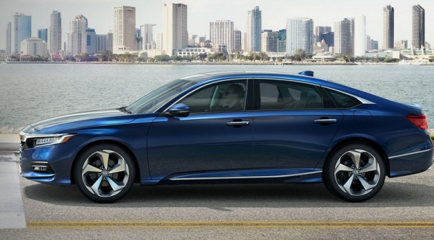 Blue 2018 Honda Accord side view