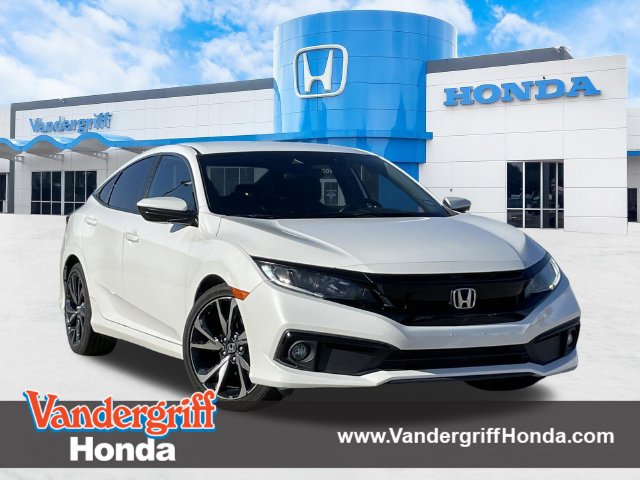 Platinum White Pearl 2020 Honda Civic Sedan Front-Wheel Drive Continuously Variable Transmission