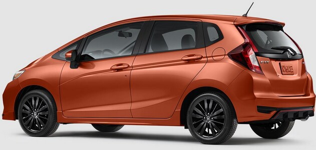 Orange Honda Fit side profile