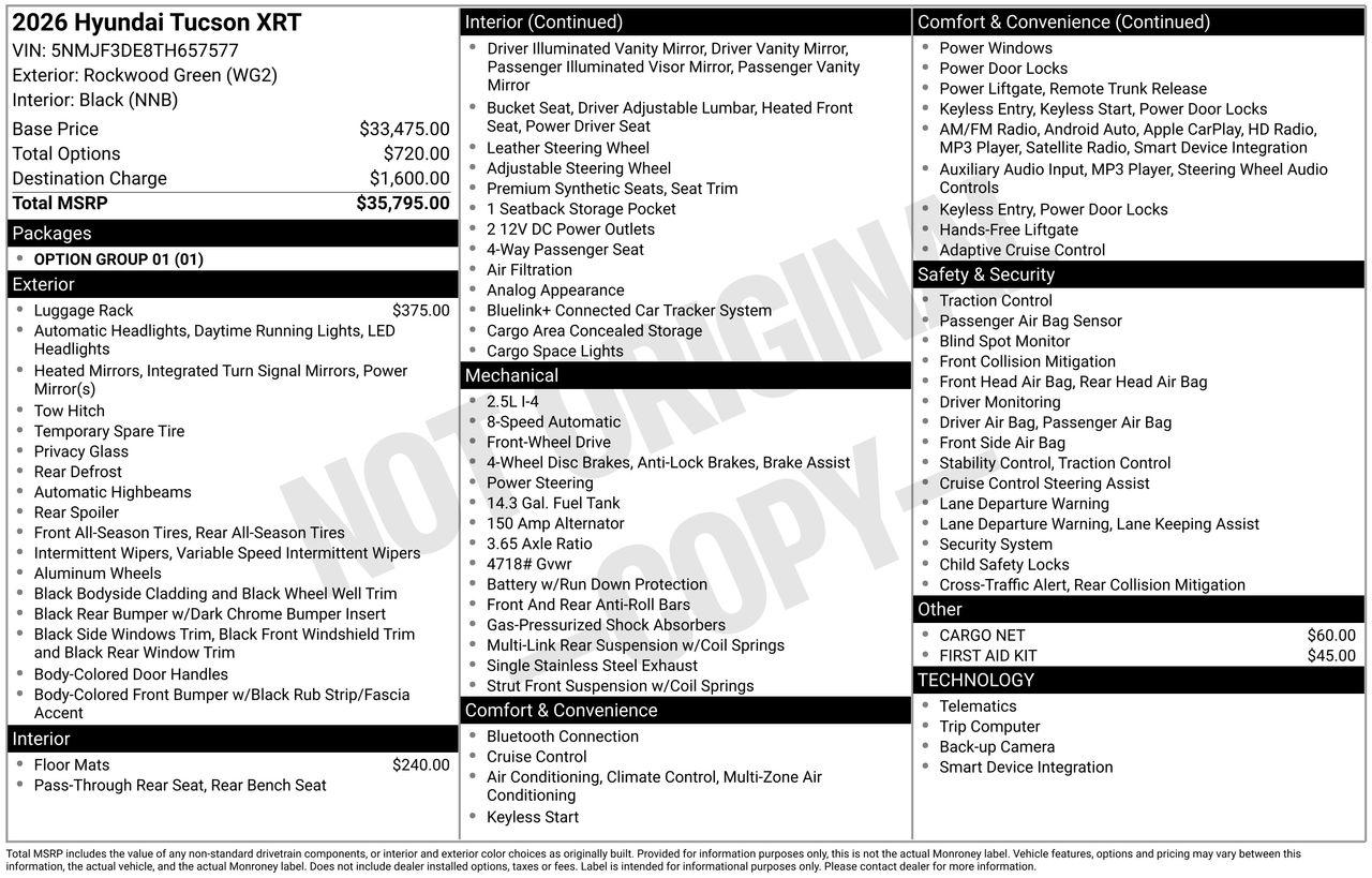 New 2026 WG2 Green Hyundai XRT FWD image 7