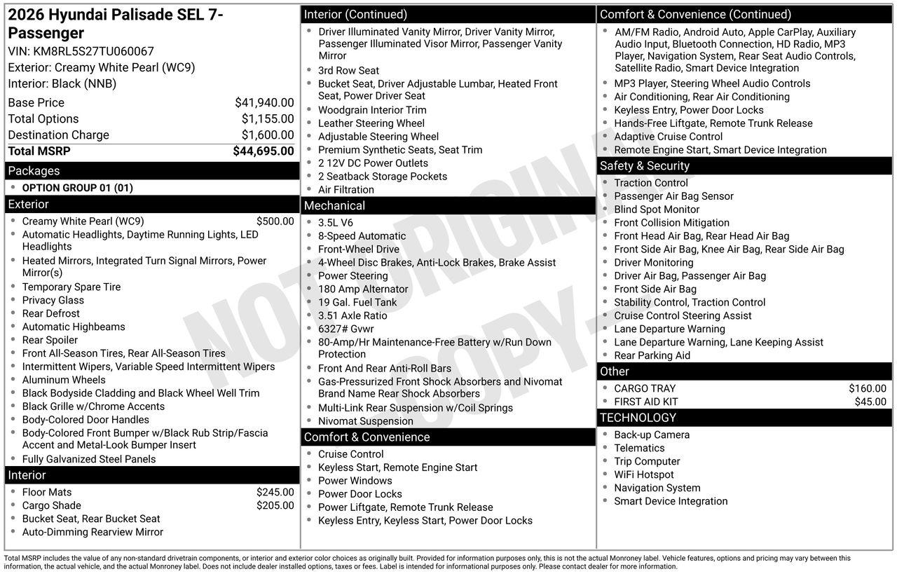 New 2026 Creamy White Pearl Hyundai SEL FWD image 7