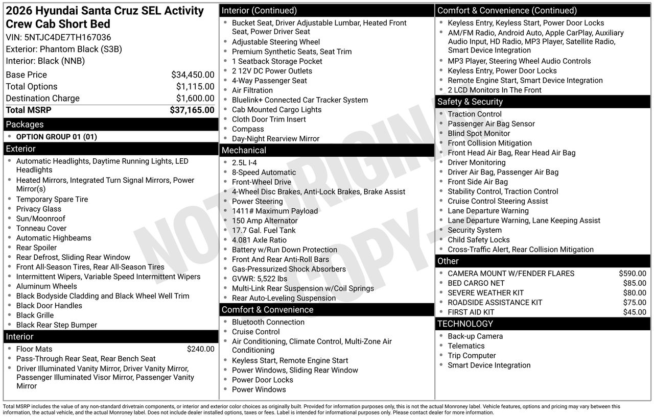 New 2026 Phantom Black Hyundai SEL Activity FWD image 7