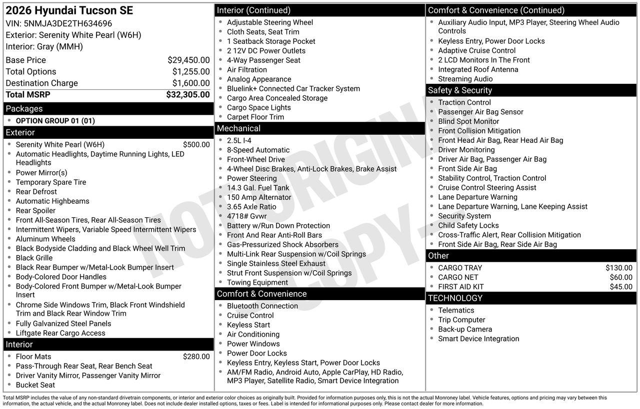 New 2026 Serenity White Pearl Hyundai SE FWD image 7