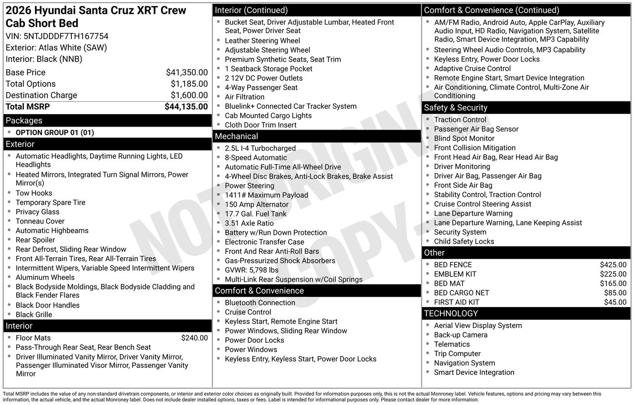 New 2026 Atlas White Hyundai XRT image 7