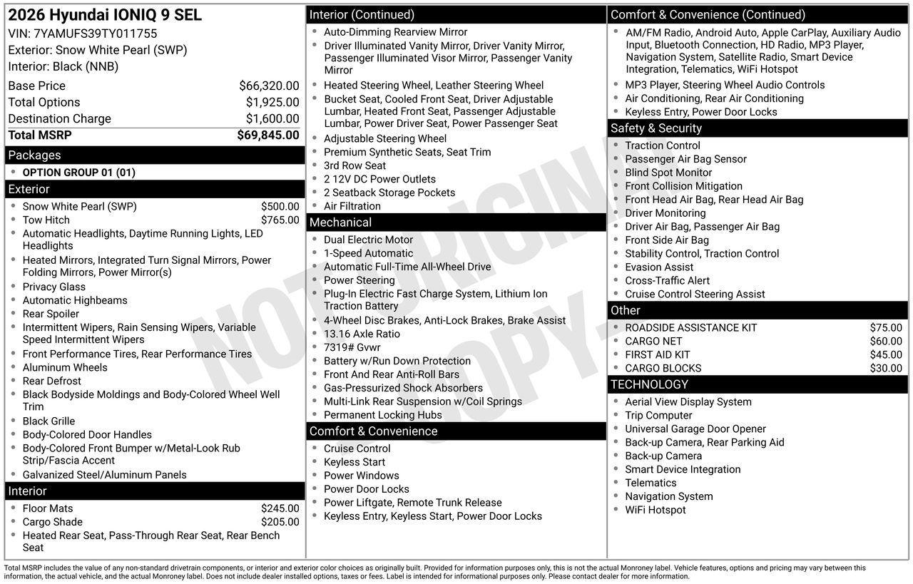 New 2026 Snow White Pearl Hyundai SEL image 7