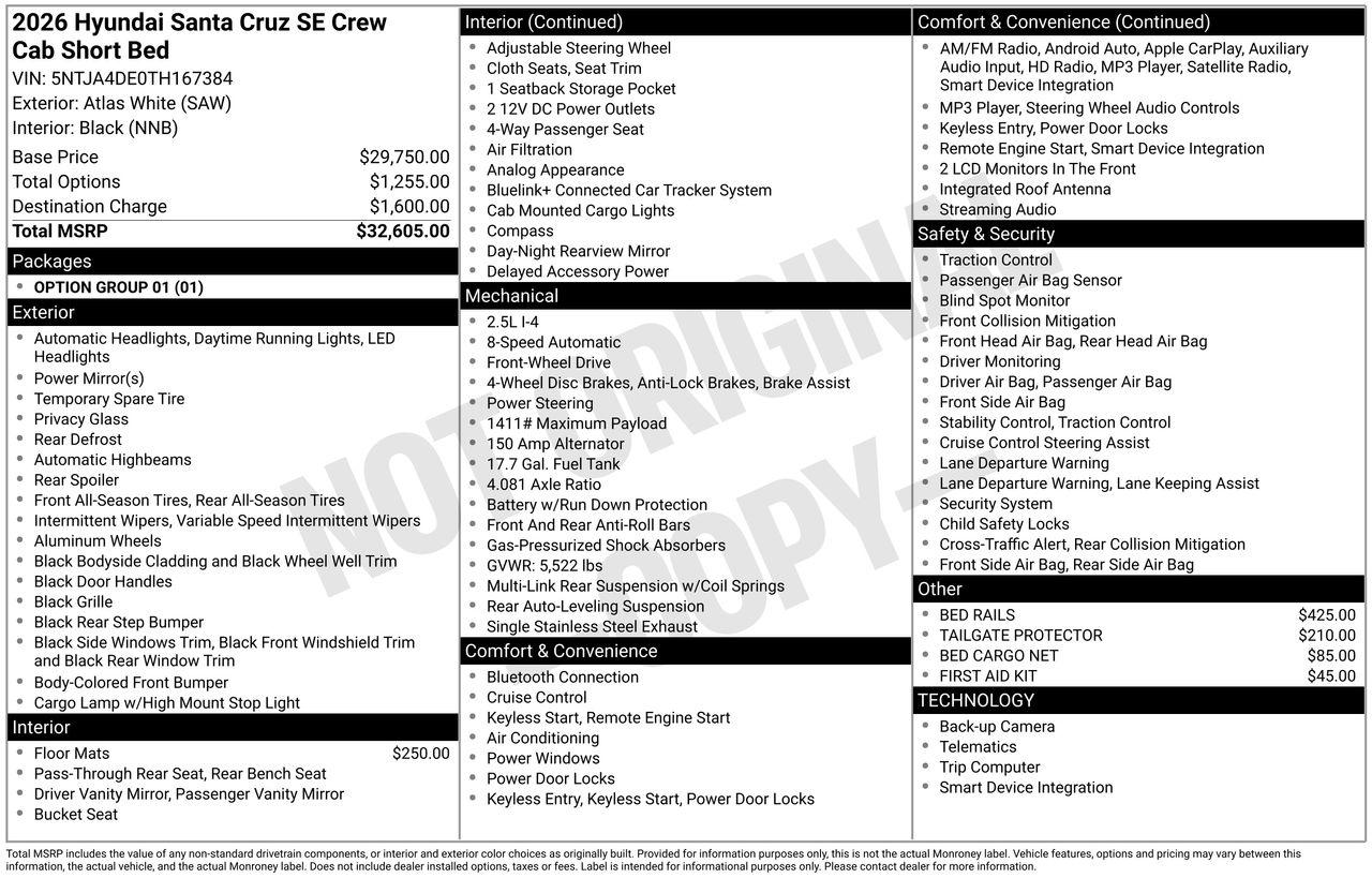 New 2026 SAW White Hyundai SE FWD image 7