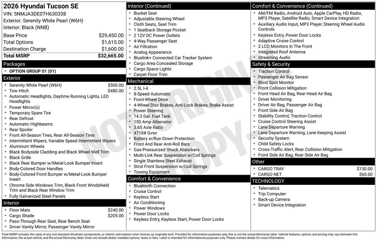 New 2026 Serenity White Pearl Hyundai SE FWD image 7
