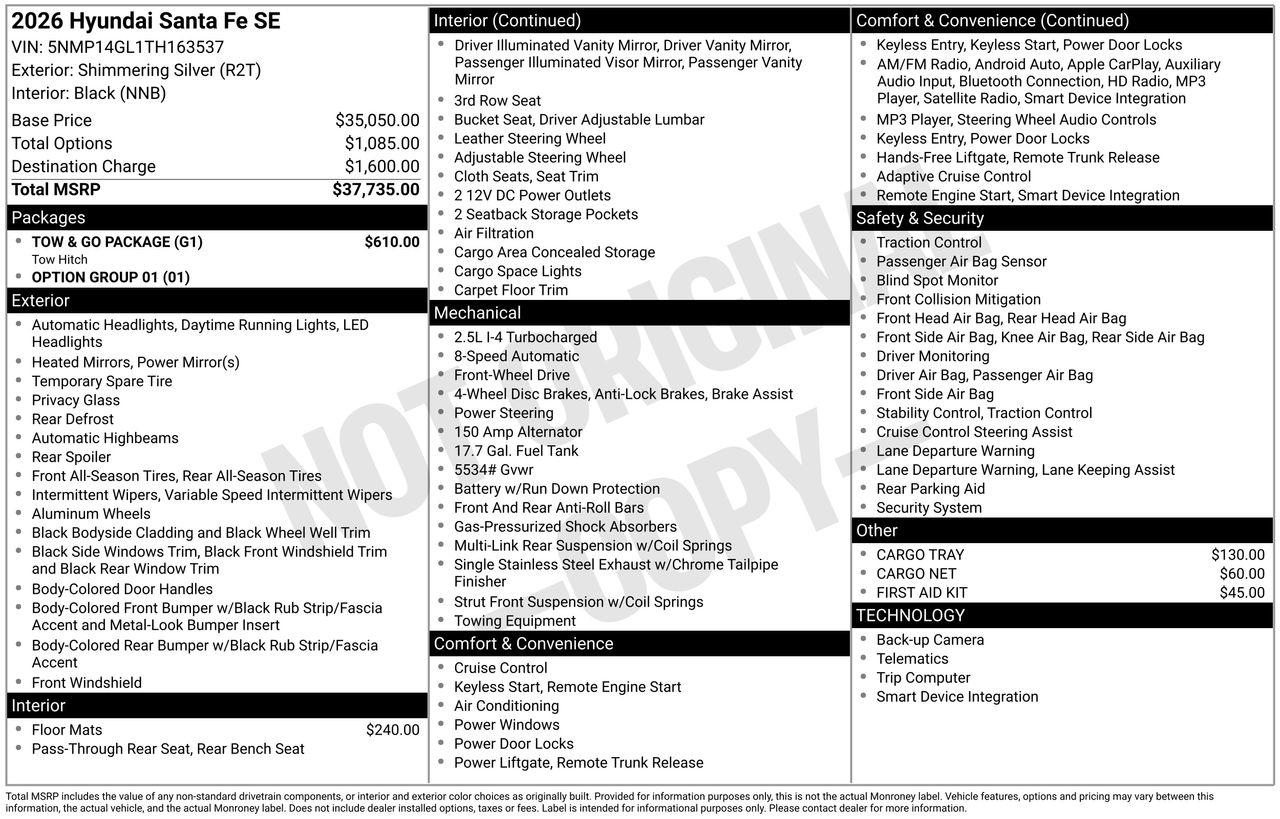New 2026 R2T Silver Hyundai SE FWD image 7