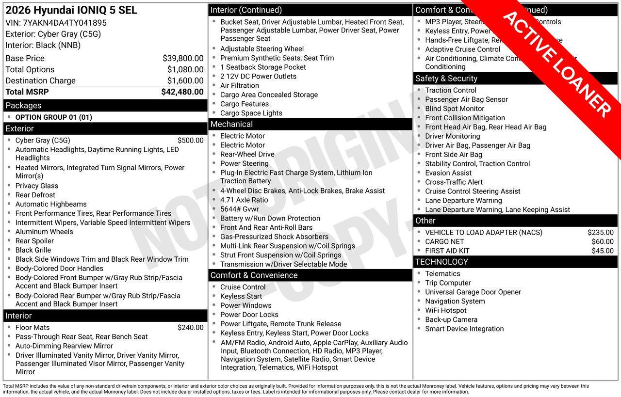 New 2026 C5G Gray Hyundai SEL image 36