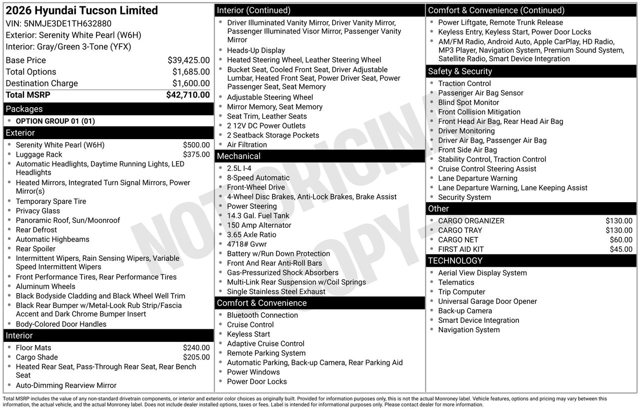 New 2026 W6H White Hyundai Limited FWD image 7