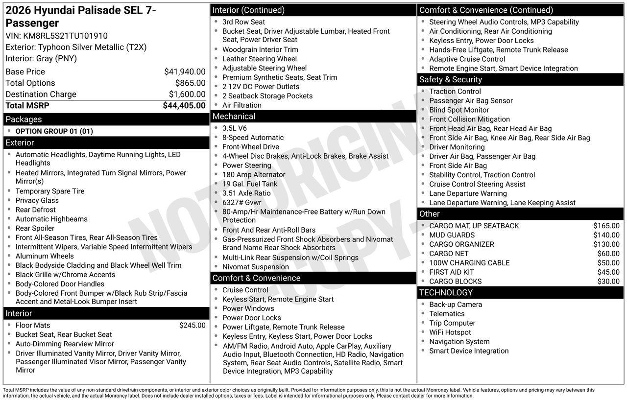 New 2026 Typhoon Silver Metallic Hyundai SEL FWD image 7