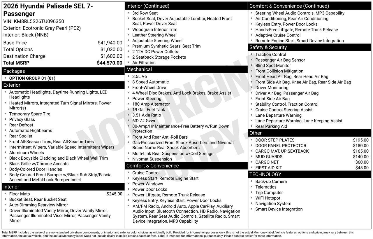 New 2026 Ecotronic Gray Pearl Hyundai SEL FWD image 7