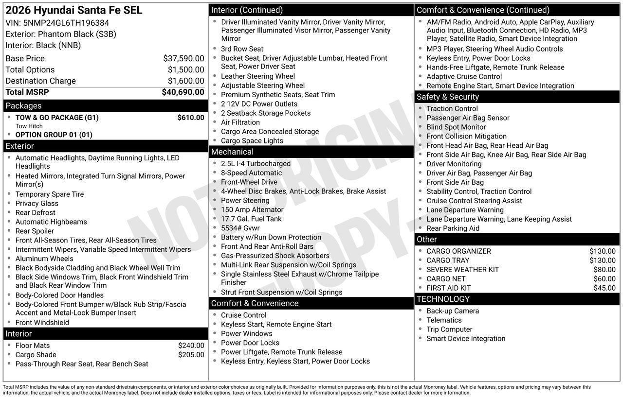 New 2026 S3B Black Hyundai SEL FWD image 7