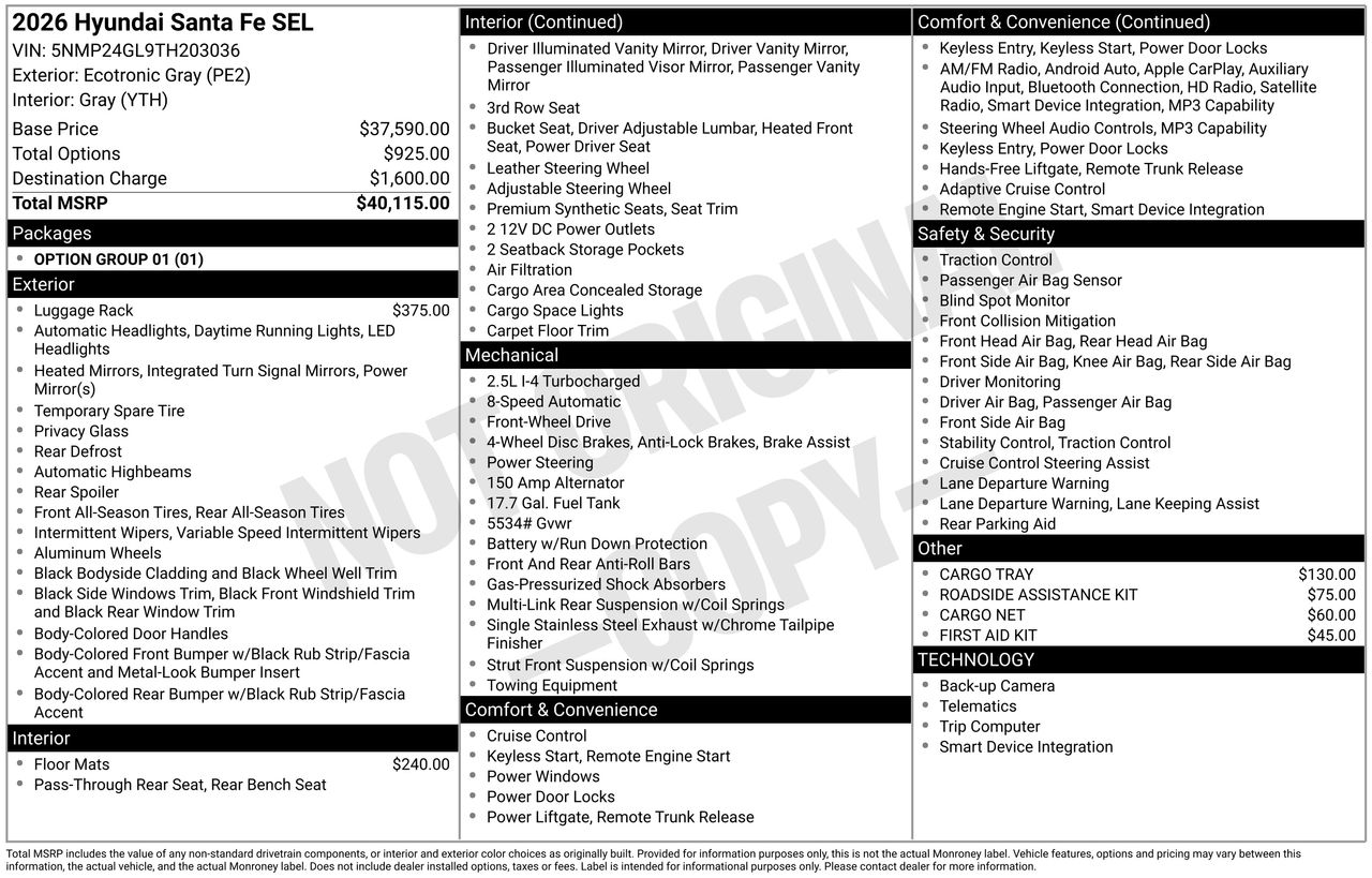 New 2026 Ecotronic Gray Hyundai SEL FWD image 7