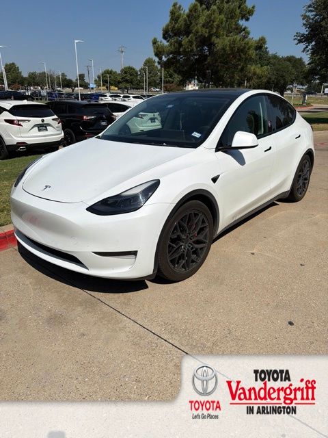 Pearl White Multi-Coat 2022 Tesla Model Y SUV / Crossover All-Wheel Drive 1-Speed Automatic