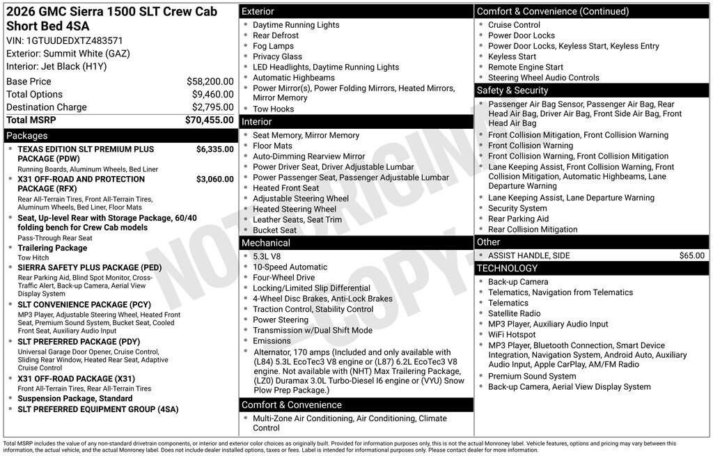 New 2026 GMC Sierra 1500 SLT Truck