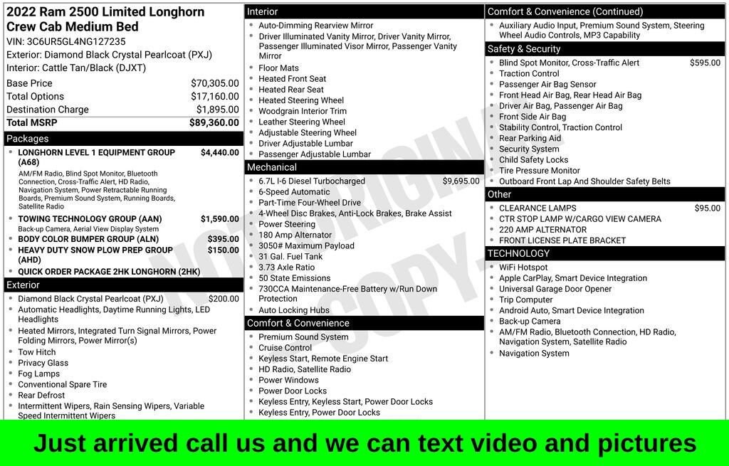 Used 2022 Ram 2500 Limited Longhorn Crew Cab 4x4 64 Box Truck