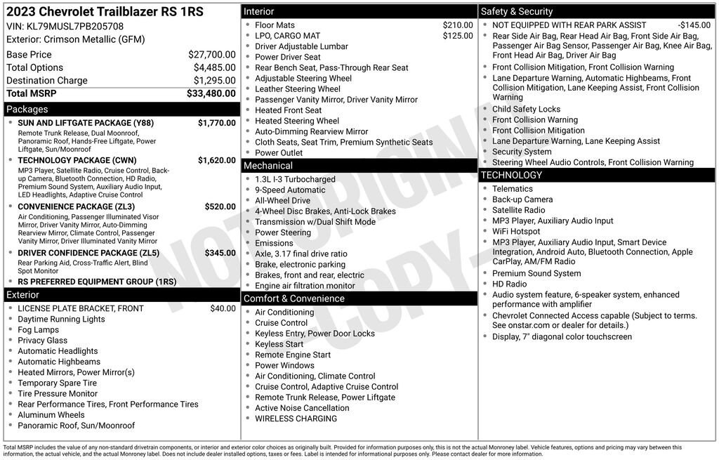 Used 2023 Chevrolet Trailblazer RS SUV