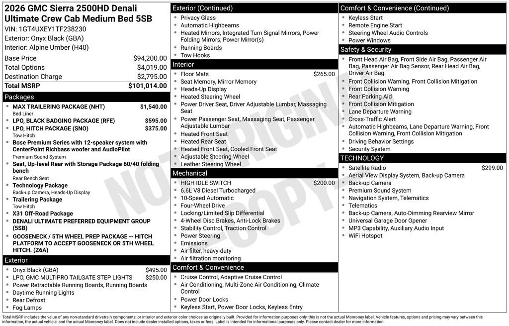 Used 2026 GMC Sierra 2500 HD Denali Ultimate Truck