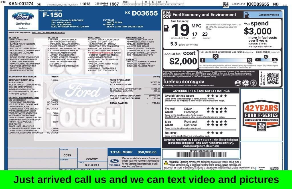 Used 2019 Ford F-150 Lariat Truck