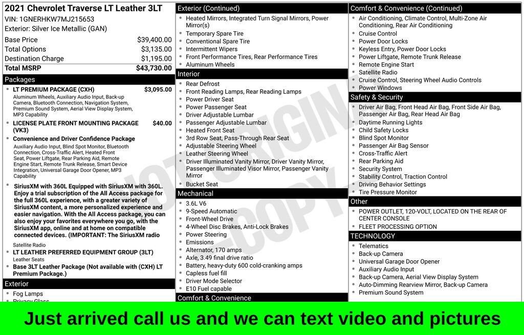 Used 2021 Chevrolet Traverse LT Leather SUV