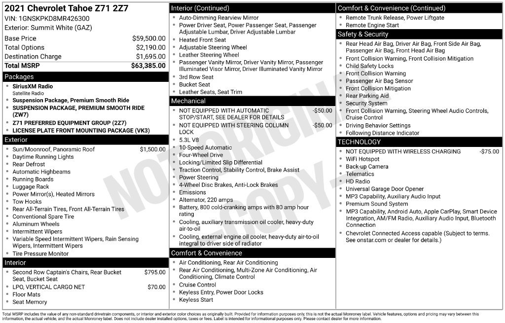 Used 2021 Chevrolet Tahoe Z71 SUV