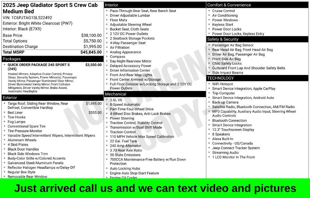 Used 2025 Jeep Gladiator Sport S