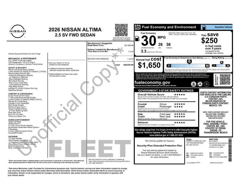 Used 2026 Nissan Altima SV