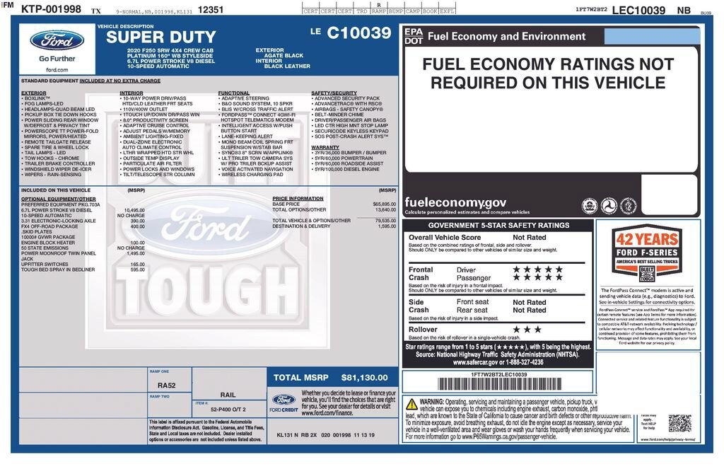 Used 2020 Ford F-250 Platinum Truck
