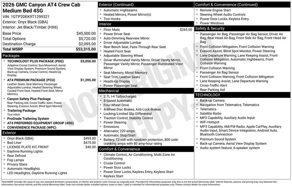 New 2026 GMC Canyon AT4 Truck