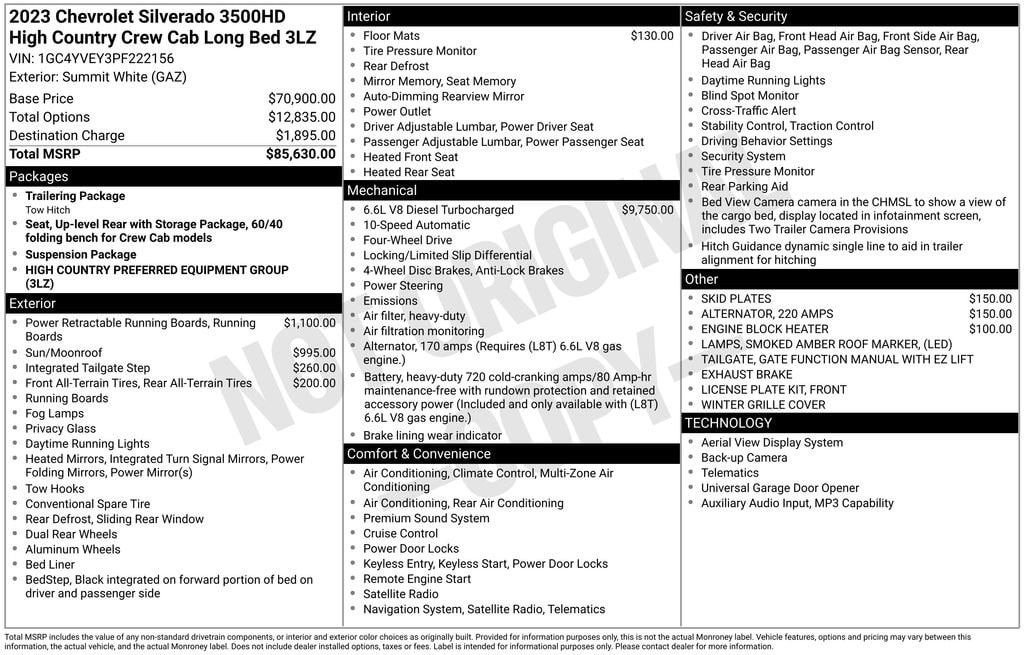 2023 Chevrolet Silverado HD High Country 4WD Crew Cab Long Box DRW's photo