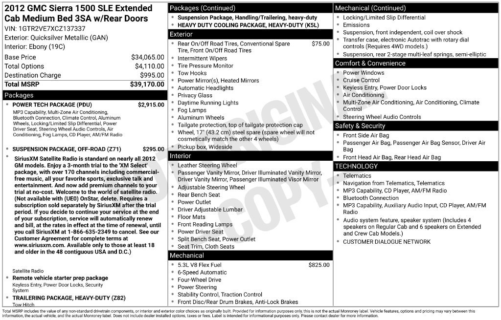 Used 2012 GMC Sierra 1500 SLE Truck