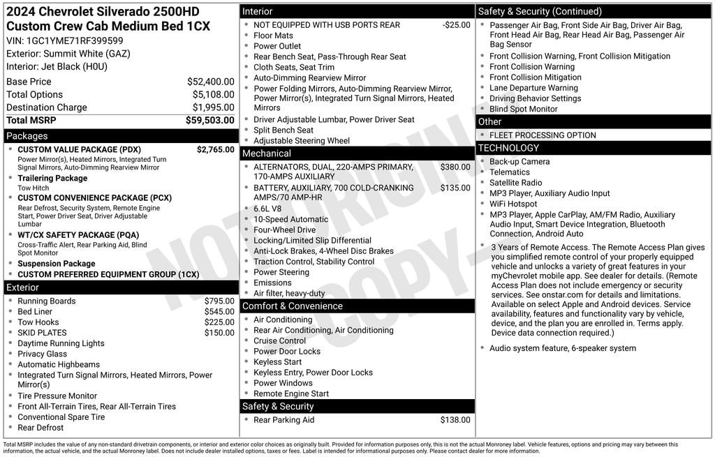 Used 2024 Chevrolet Silverado 2500 HD Custom Truck