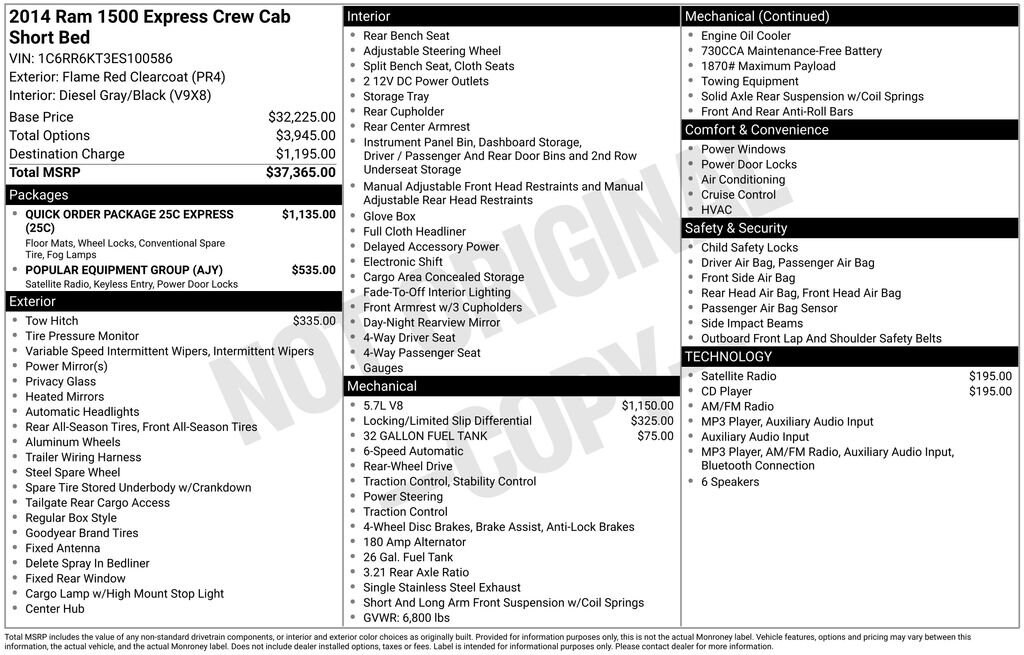 Used 2014 Ram 1500 Express Truck