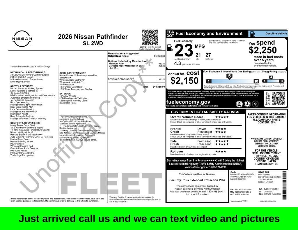 Used 2026 Nissan Pathfinder SL