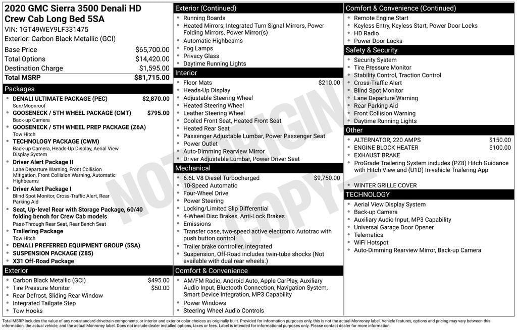 Used 2020 GMC Sierra 3500 HD Denali Truck