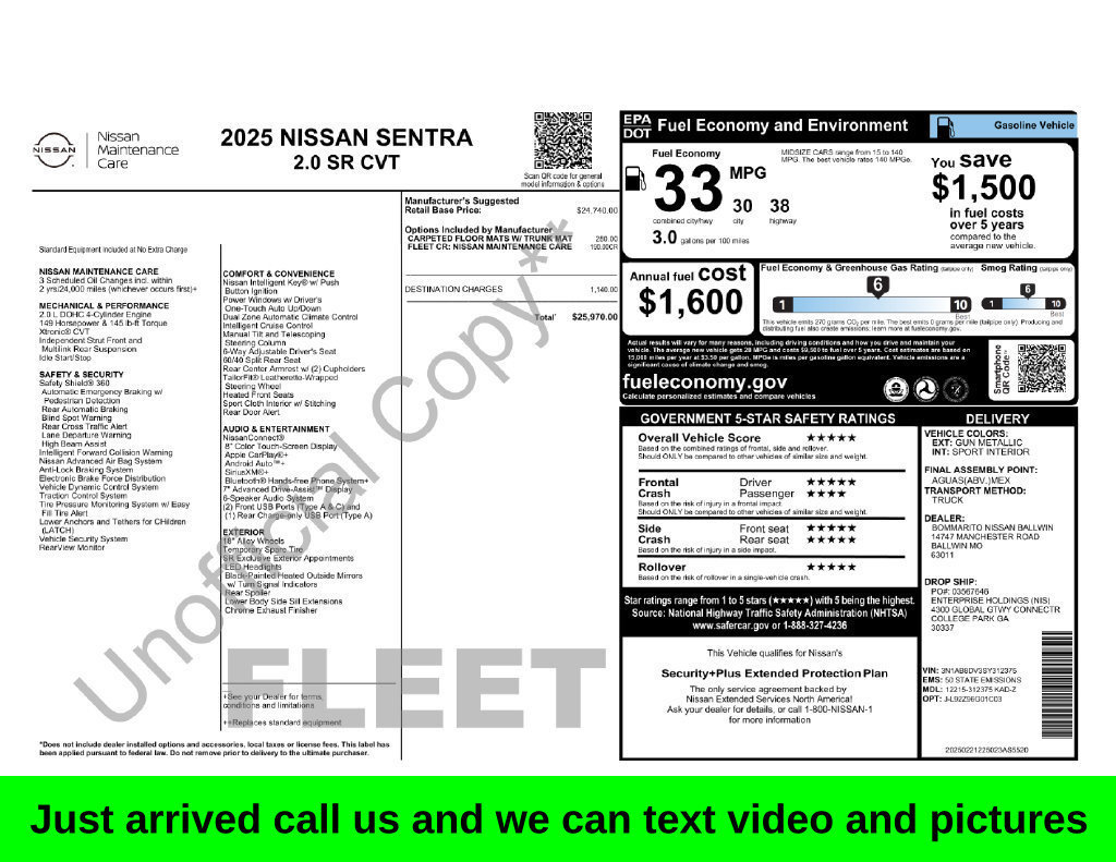 Used 2025 Nissan Sentra SR