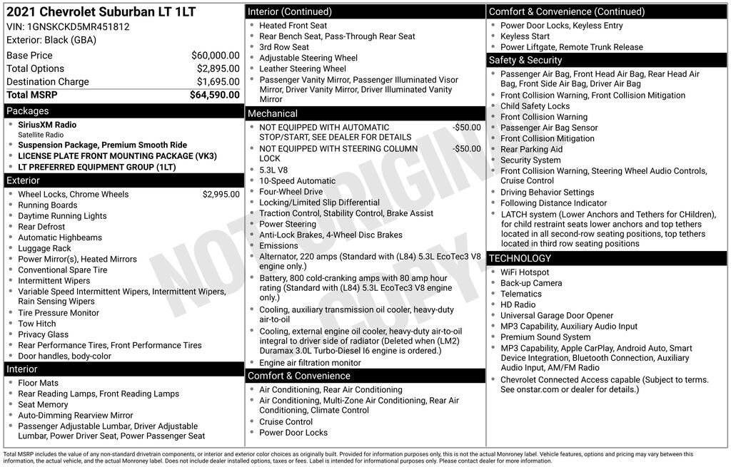 Used 2021 Chevrolet Suburban LT SUV