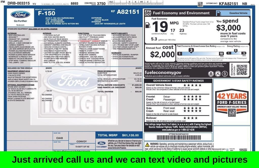 Used 2019 Ford F-150 King Ranch Truck