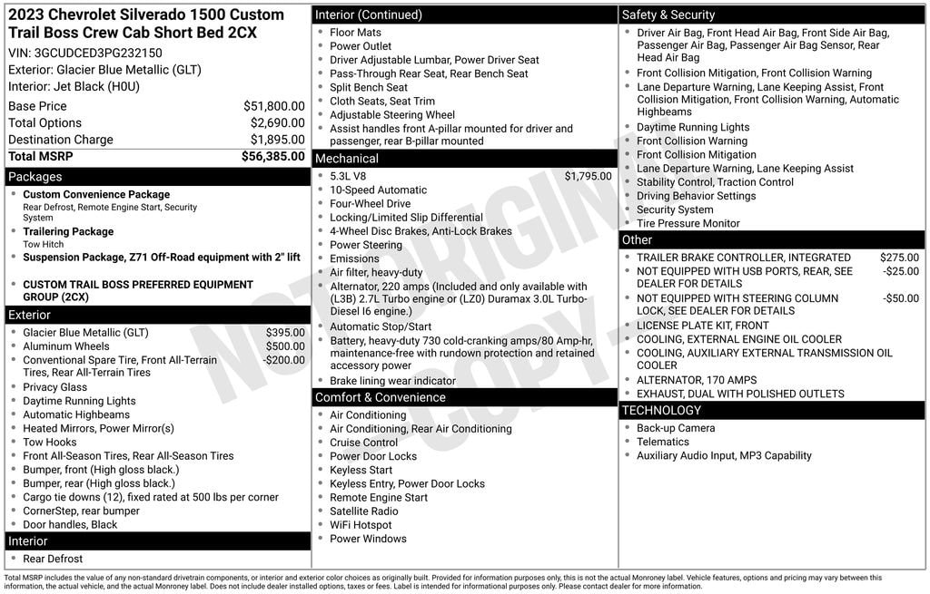 2023 Chevrolet Silverado 1500 Custom Trail Boss 4X4 Crew Cab Short Box's photo
