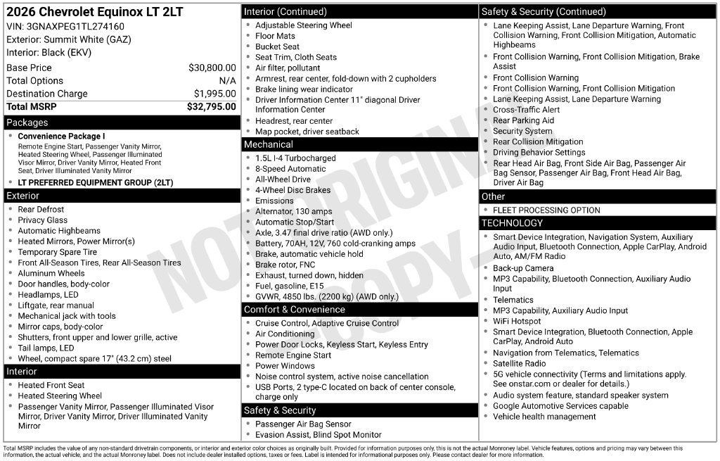 Used 2026 Chevrolet Equinox LT SUV