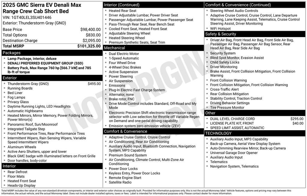 Used 2025 GMC Sierra EV Max Range Denali Truck