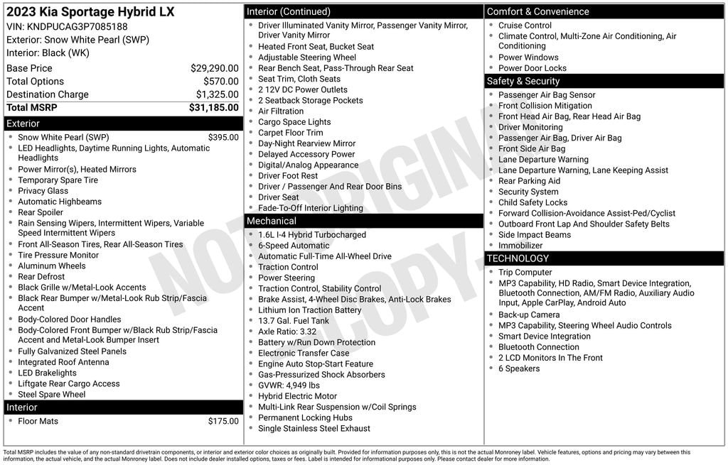 Used 2023 Kia Sportage Hybrid LX SUV