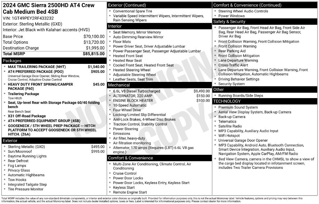 Used 2024 GMC Sierra 2500 HD AT4 Truck