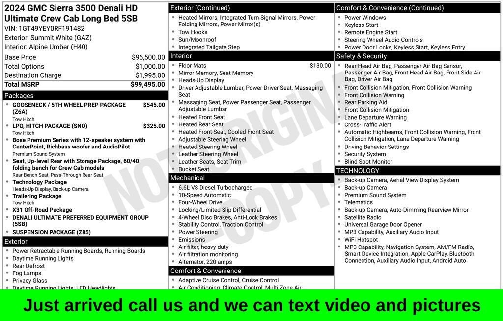 Used 2024 GMC Sierra 3500 HD Denali Ultimate DRW Truck