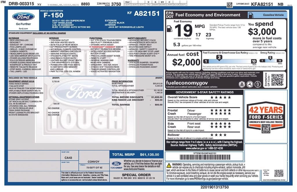 Used 2019 Ford F-150 King Ranch Truck