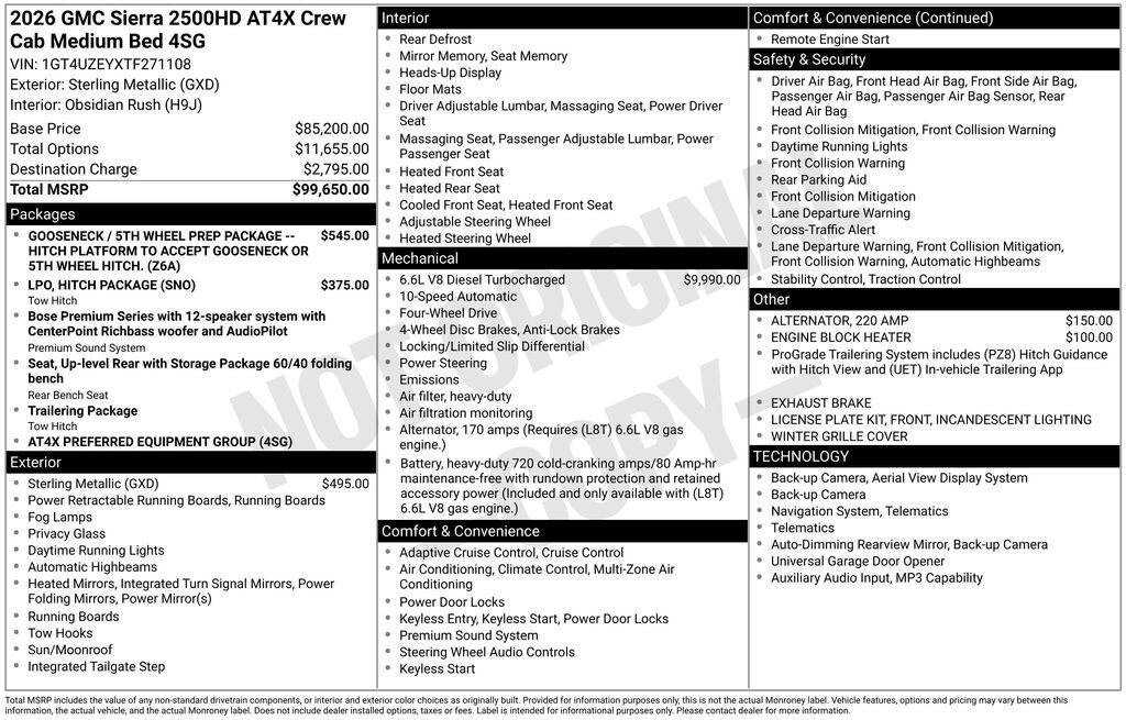 New 2026 GMC Sierra 2500 HD AT4X Truck
