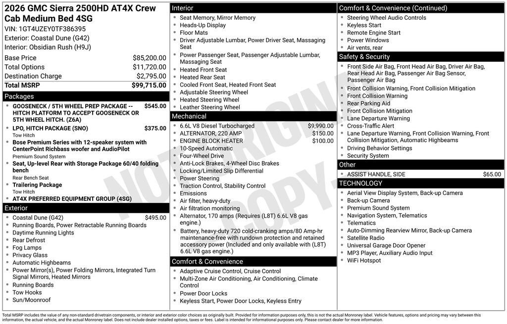 New 2026 GMC Sierra 2500 HD AT4X Truck